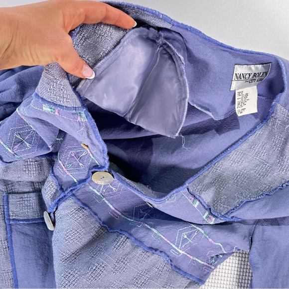 Nancy Bolen Women’s Boho Linen Blend Jacket Blue Small Lagenlook - Picture 8 of 10